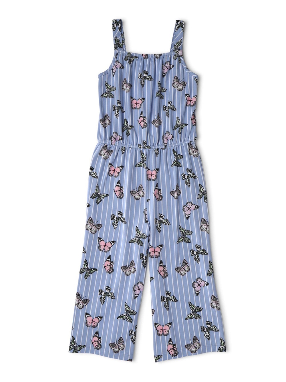 Girls' Blue Butterfly Print Fairy Jumpsuit Wonder Nation Size Small 6-6X